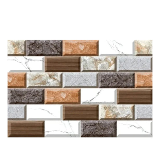 24pcs/set 3D Mosaic Design Self-Adhesive Waterproof Wall Sticker