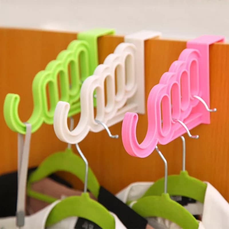 Pack Of 2 - 5 Hole Plastic Organizer Door Hooks.